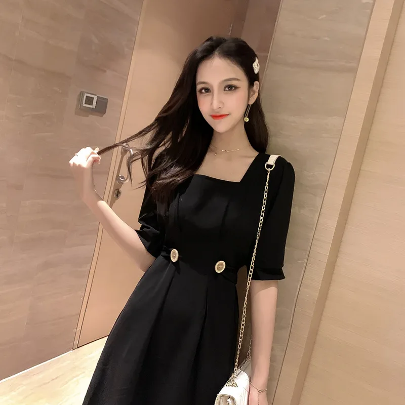 Однотонное платье для женщин Летние Стильные удобные милые повседневные чистые