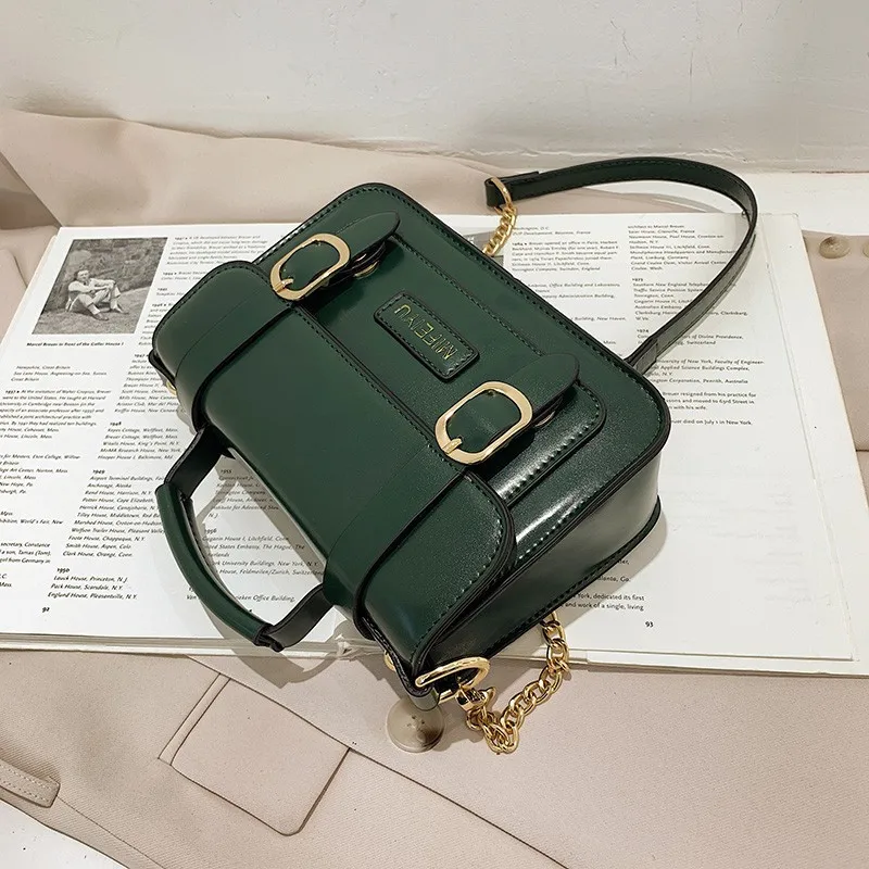 

Vintage Mini Satchels Bag for Women Retro Hasp PU Leather Designer Single Shoulder Bags Handbag Horizontal Messenger Bag 5 Color