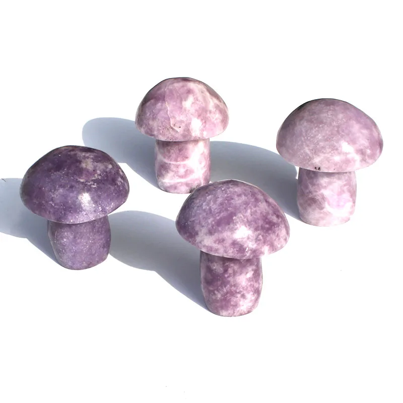

1 PCS hand made natural purple mica stone mushroom ornament