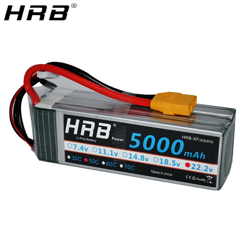 батарея hrb 6s 222 v 5000mah 50c lipo xt90 ec5 xt60 t deans для автом