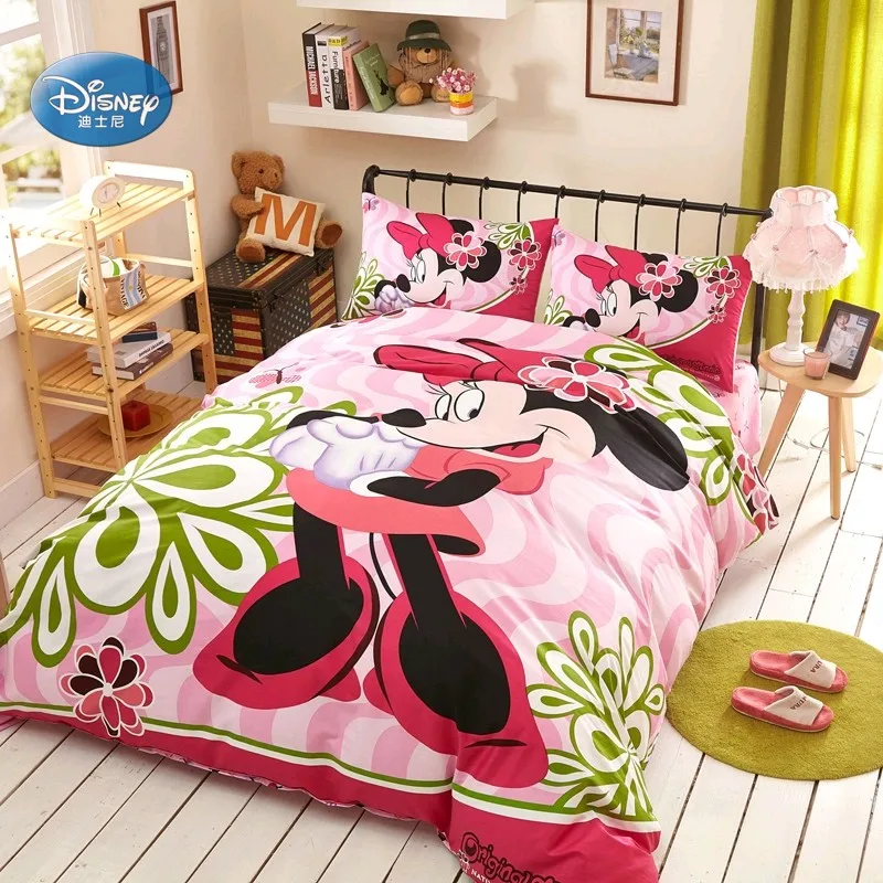 

Disney Pale Pink Minnie Mouse Bedding Set Girls Bedroom Decorative Duvet Quilt Cover Pillowcase Sheet 3/4 Double Queen Size