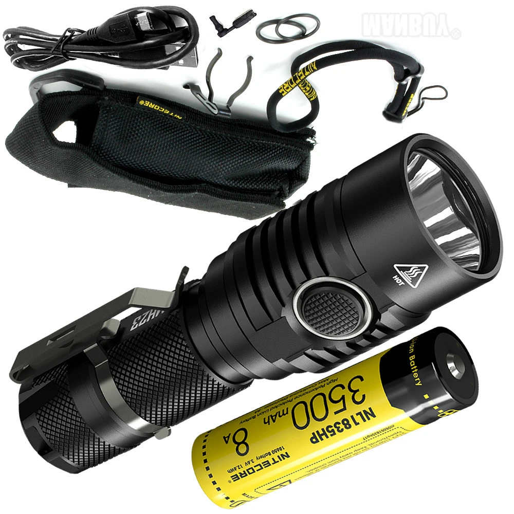 Оптовая фонарь Nitecore MH23 1800 люмен CREE XHP35 HD LED Мини-лампа USB Перезаряжаемый фонарь + Аккумулятор NL1835HP 3500mAh 18650 на.