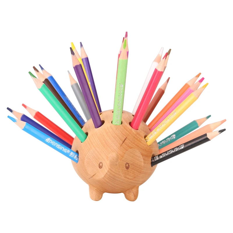 Деревянные миниатюрные фигурки животные держатель для ручки офисное украшение