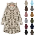 Женское зимнее пальто, бархатная спортивная зимняя куртка на пуговицах с кошачьими ушками и капюшоном, куртка на пуговицах с асимметричным подолом, флисовое пальто