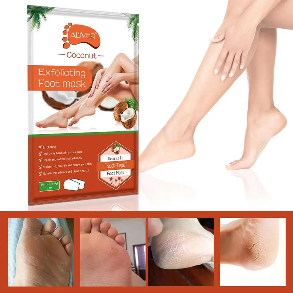 Aloe Exfoliating Foot Mask For Pedicure Socks Feet Peeling Moisturizing Skin Care Dead Removal Patch 1Bag=2pcs | Красота и здоровье