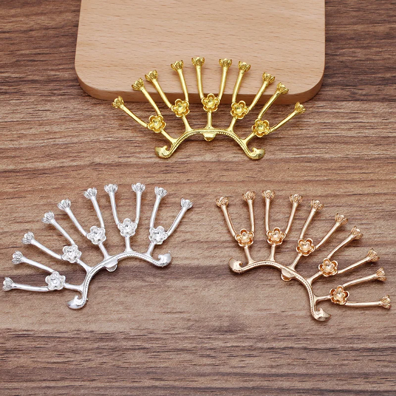 

5 PCS 39*73mm Metal Alloy Flowers Tray Connectors DIY Accessories For Jewelry Making