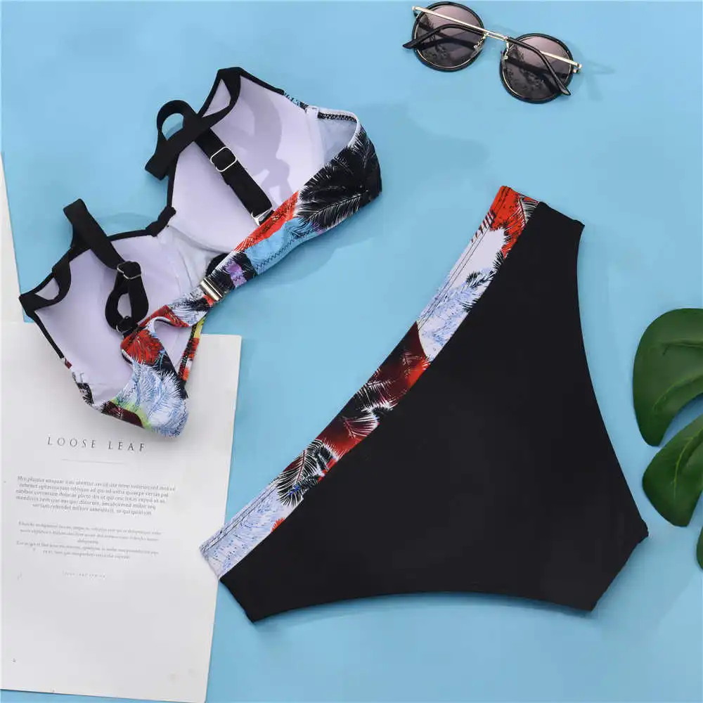 

Push Up Bikinis Women Sexy Two Piece Swimwear Classic Print Swimsuit Underwire Summer Bathing Suit Beachwear S~2XL