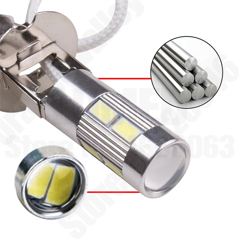 2 шт. энергосберегающие лампы H1 H3 5630 SMD 10 Светодиодный Противотуманные фары для