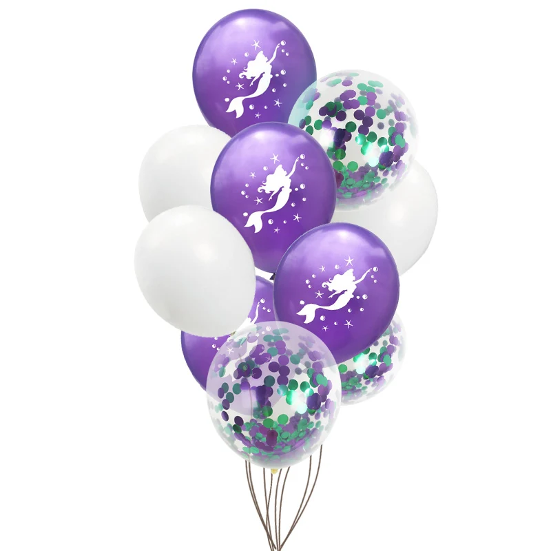 mermaid CF set 7 Новое платье в стиле Русалочки с латексные воздушные шары конфетти воздушные шары Свадебные Globos дети День рождения украшения детский душ расходные материалы - Цвет: mermaid CF set 7