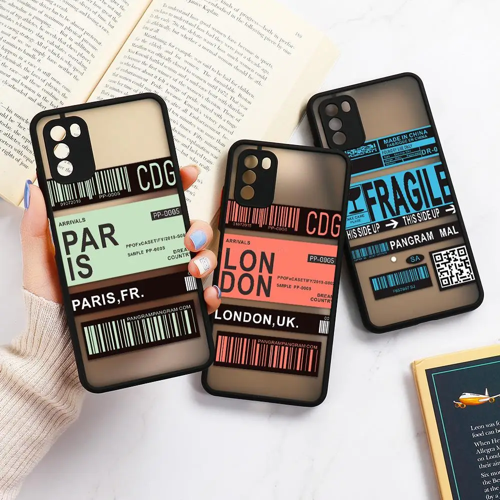 

Case for Xiaomi Mi 11 Lite Case Poco X3 Pro F3 M3 Hard PC Funda Xiomi Mi Note 10 Lite 10 10T Pro 9T Airline Ticket Painted Cover