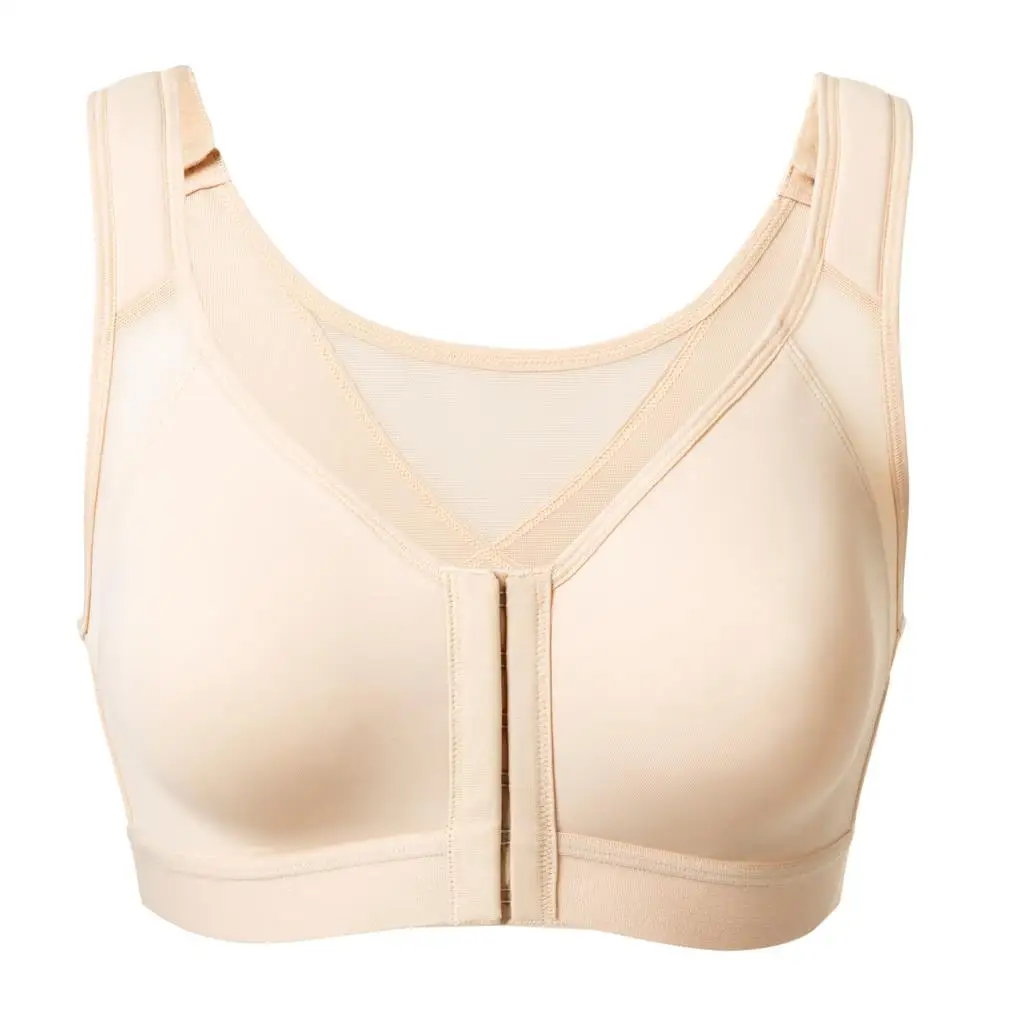 

Women's Full Coverage Wire Free Back Support Front Closure Bra