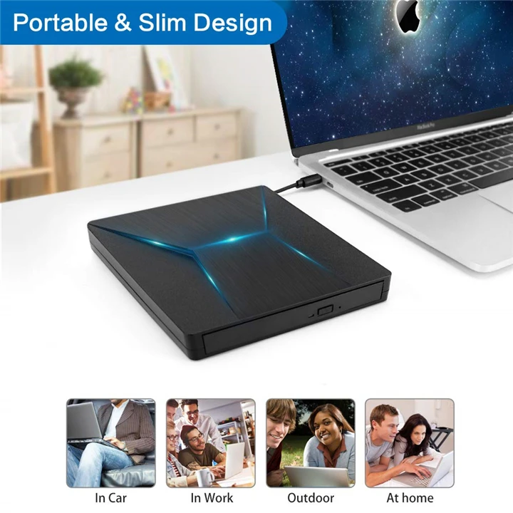 YAHEY USB 3,0 type C Внешний привод CD/DVD RW горелки оптический писатель плеер для Apple Mac book Pro Air ноутбука Windows диски