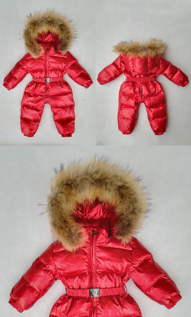 Luxury Gold Infant Baby Down Rompers Duck Down Filling Kids Baby Snowsuit Thick Warm Hooded Toddler Boys Girls Winter Jacket