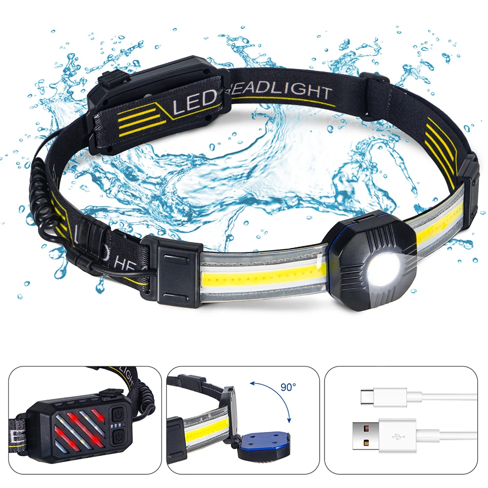 Головсветильник фонарь COB налобный светодиодный головной водонепроницаемый