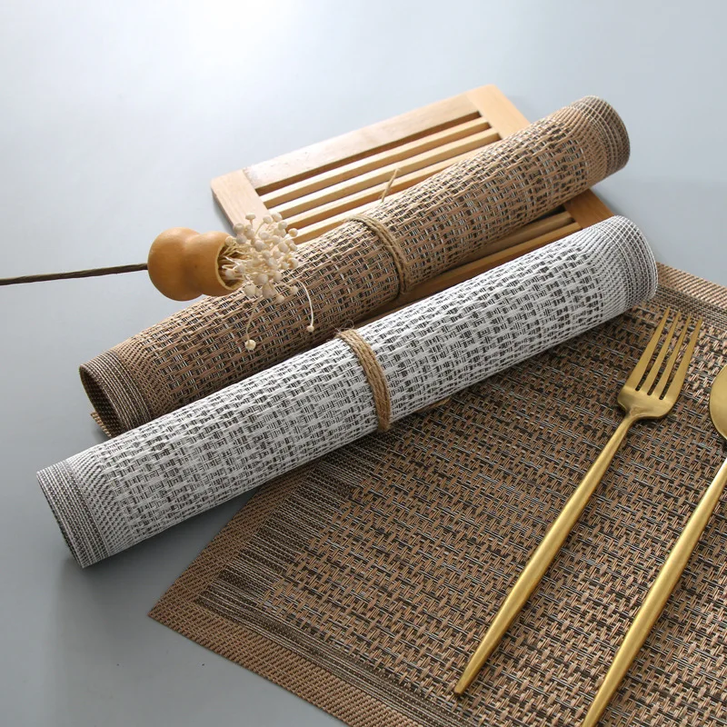 

Meal mat European Japanese plain PVC rectangular meal cloth meal plate mat bowl mat western meal mat table mat