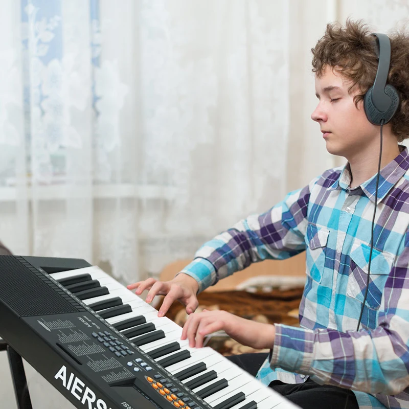 Портативное 61-клавишное цифровое пианино AIERSI черного цвета ударная электронная