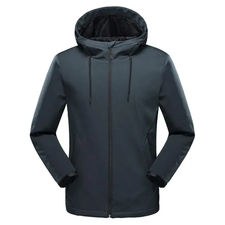 Мужская Флисовая Куртка с капюшоном теплая ветрозащитная куртка мягкой