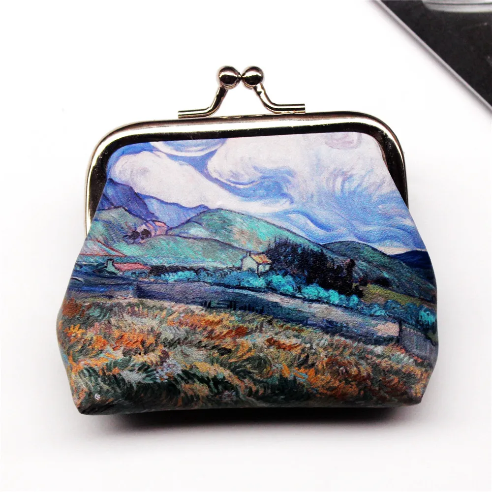 coin purse 03 Винтажные женские кошельки с принтом для монет, маленький кошелек с застежкой для девушек, Дамский клатч для денег, мини кошелек, женская сумка из искусственной кожи - Цвет: coin purse 03