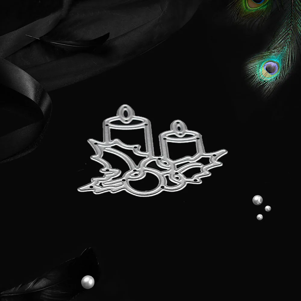 Новые металлические Вырубные штампы трафареты в виде рождественской свечи для