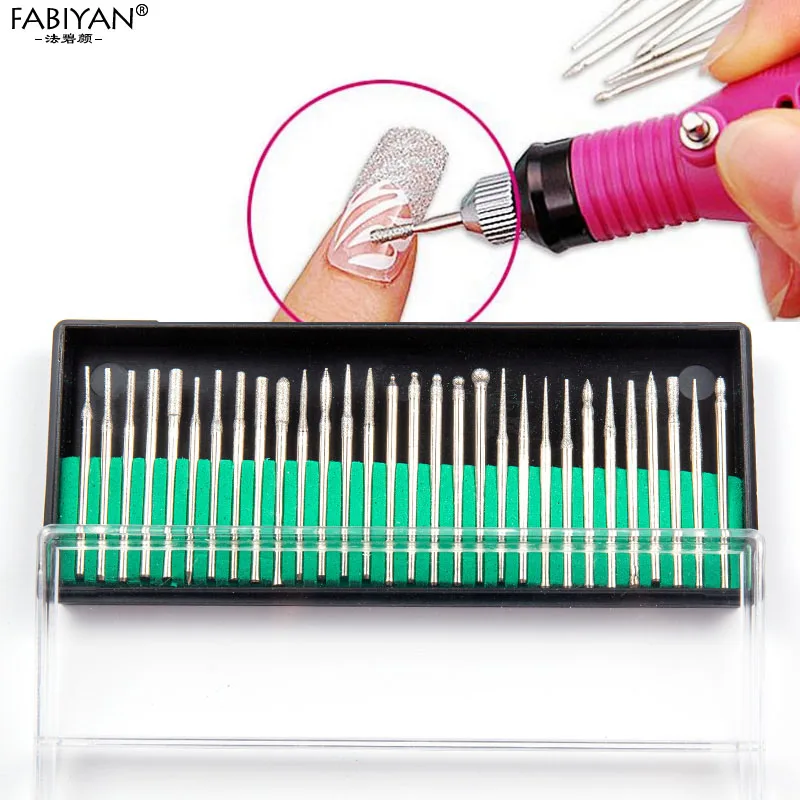Stainless Steel Nail Art Electric File Drill Bits Polishing Grinding Head Manicure Pedicure Machines Accessories 30Pcs/set Tool