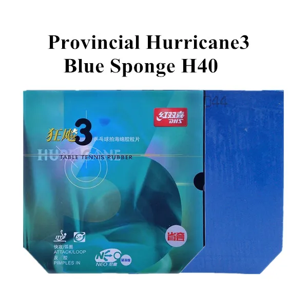 DHS Hurricane 3 NEO Provincial(синяя губка) резиновый Pips-In Ping PongWith Sponge Tenis De Mesa - Цвет: Black H40