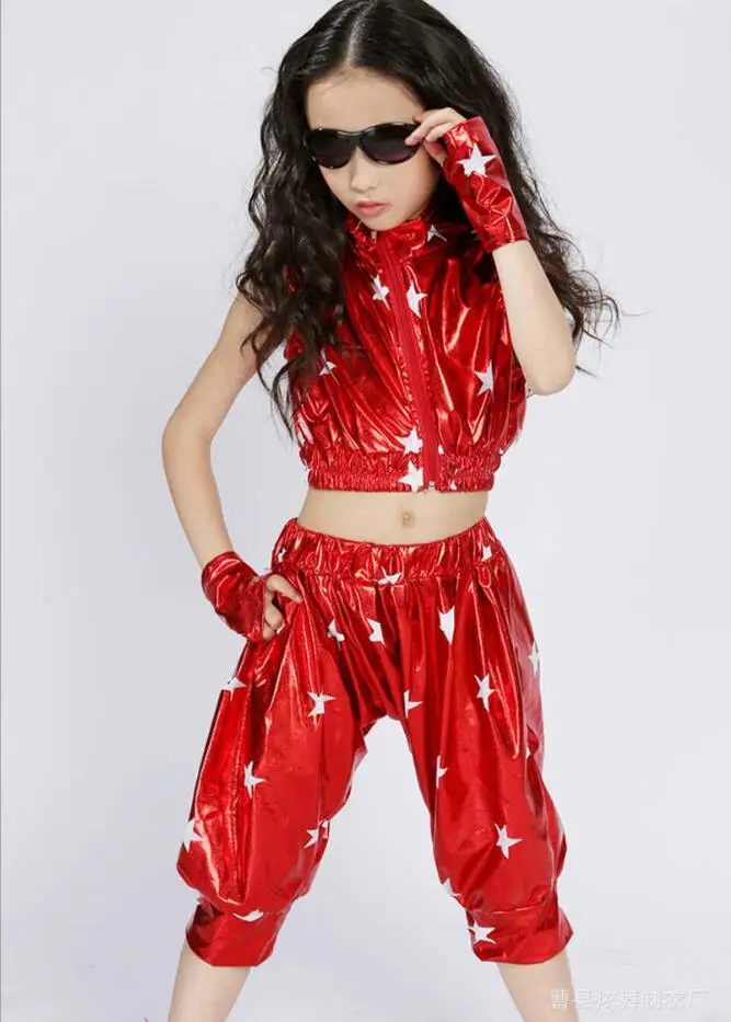 

Modern Hip Hop Jazz Dance Suit for Children Performance Dance Wear Competitions Clothing Dance Modern Costume Girls