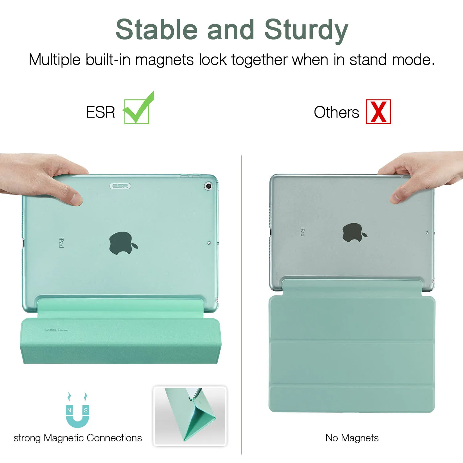 Чехол для iPad 9,7, ESR Yippee цвет из искусственной кожи+ ультра тонкий светильник вес PC задняя крышка чехол для iPad новая модель