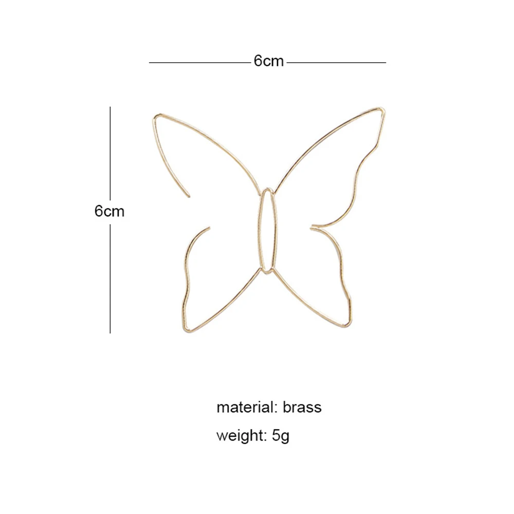 

Female Hyperbole Stud Earrings Trendy Butterfly Wing Shaped Hollow Design Surprise Birthday Present For Women Girls Gifts
