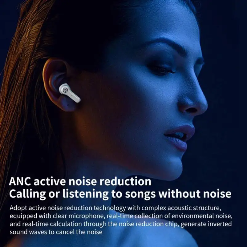 Наушники-вкладыши YYK-ANC Pro TWS 5 1 Bluetooth с цифровым дисплеем и шумоподавлением