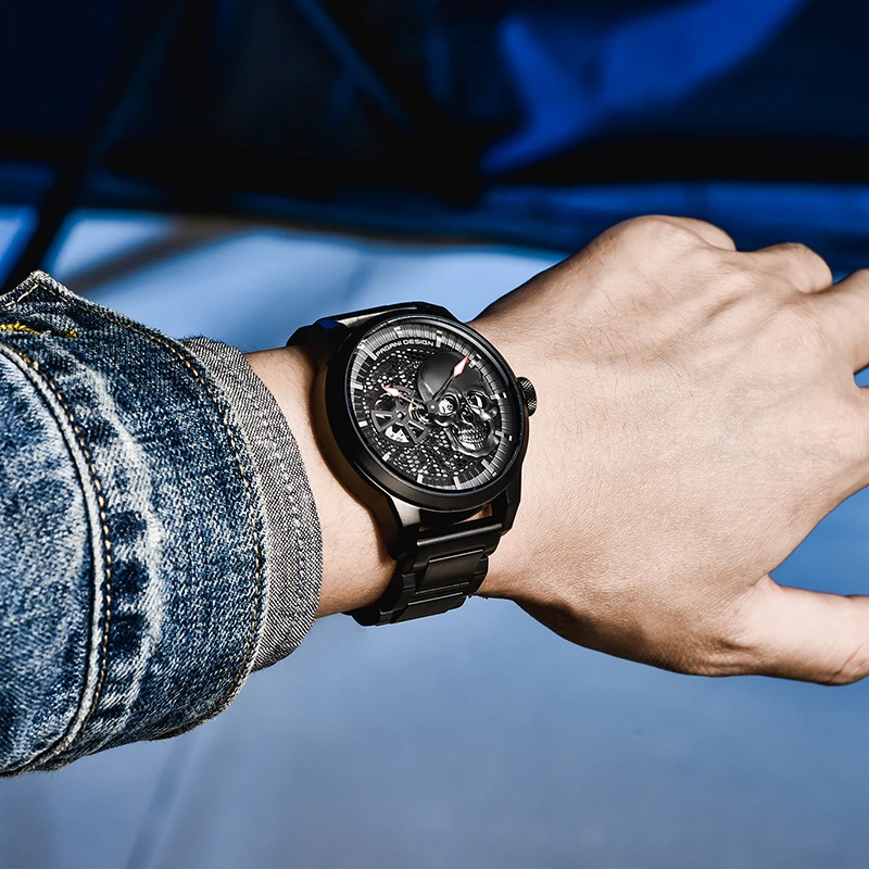 

PAGANI DESIGN New Automatic men watches stainless steel sports men mechanical wristwatches fashion skeleton watch Reloj hombres