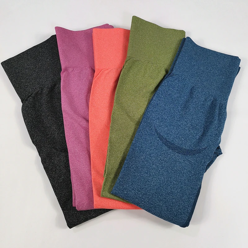 Однотонные штаны для йоги спортивные Леггинсы бодибилдинга фитнеса бесшовные