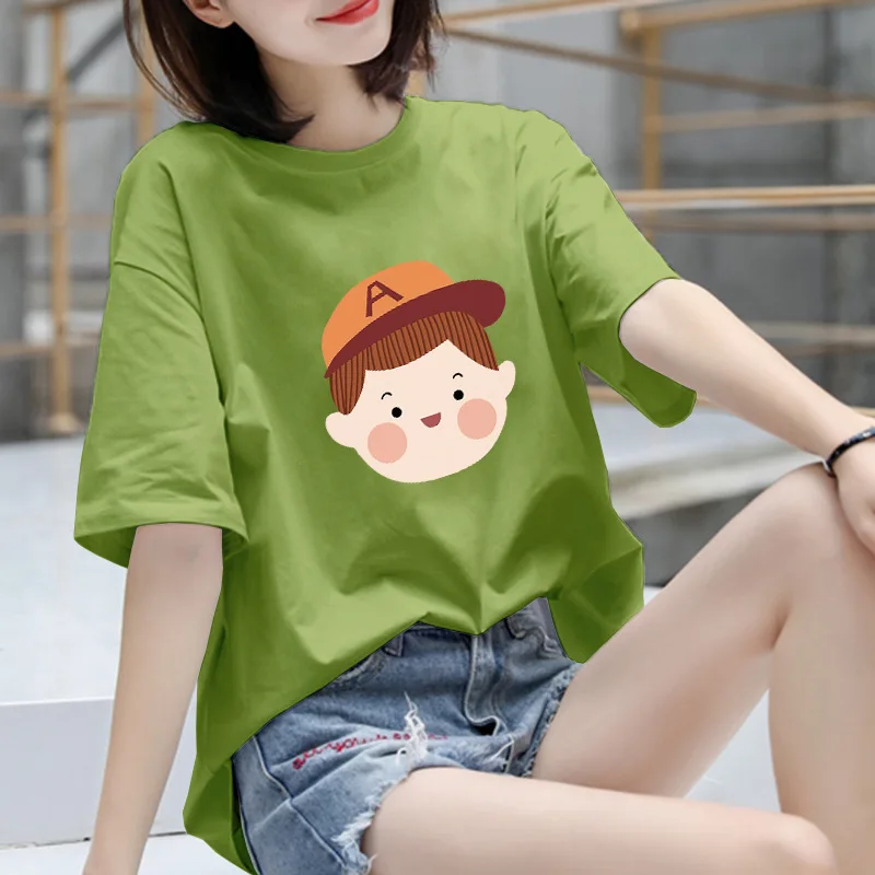 

Summer new women's cartoon print short-sleeved loose T-shirt