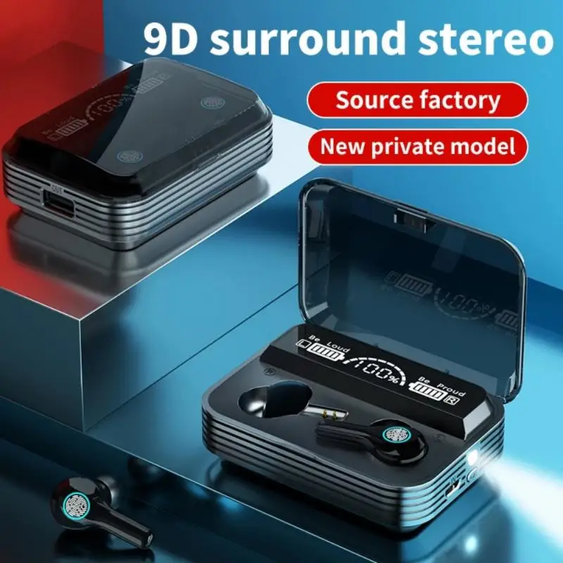 

TWS Bluetooth-compatible Earphones 2000mAh Charging Box Wireless Headphone 9D Stereo Sports Waterproof Earbuds Headsets with Mic