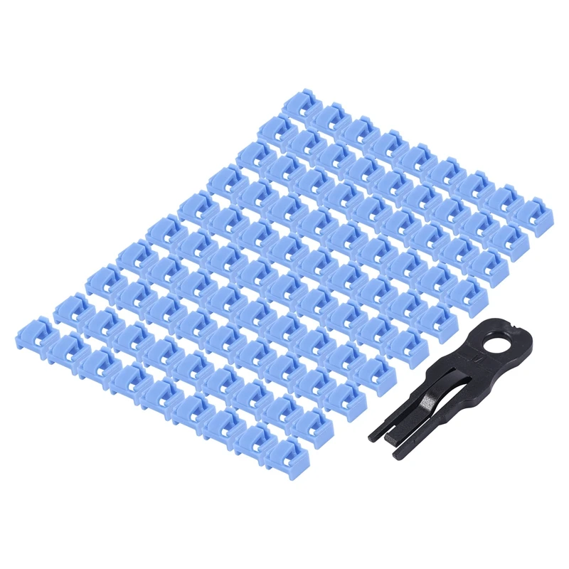 

100 Pcs Blue RJ45 Port Ethernet LAN Hub Anti Dust Cover Plug Cap Blockout Protector with Proprietary Lock and Key