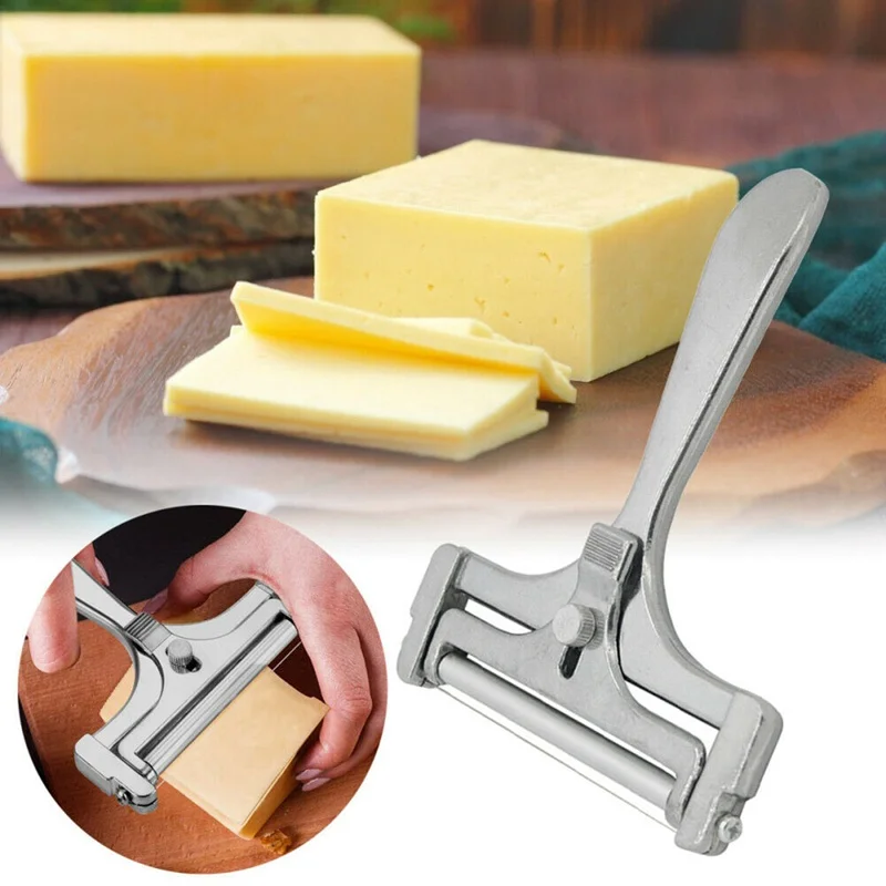 

Adjustable Cheese Slicer Separating Cutter Aluminum Butter Planer Grater Skiving Machine for Cream Cheese Butter Slicer Tool