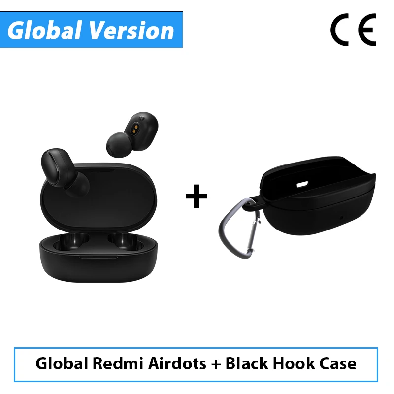 Add Black Hook Case Глобальная версия Xiaomi Redmi Airdots TWS Bluetooth наушники стерео бас Bluetooth 5,0 с микрофоном громкой связи Наушники AI - Цвет: Add Black Hook Case