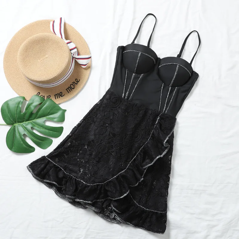 

Summer black one-piece swimsuit women 2021zaraing new small breasts gathered to show thin swimsuit sexy beachwear sexy monokini