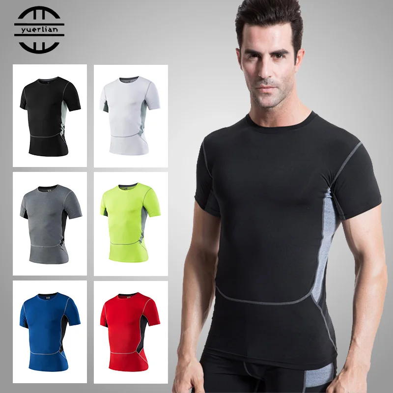 Мужская быстросохнущая футболка с коротким рукавом 6 цветов эластичная