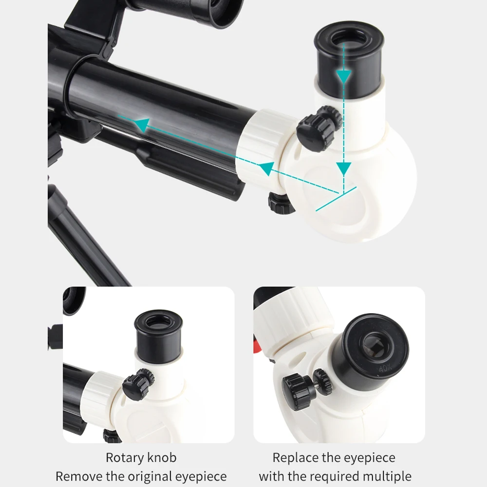 

NO.XD168-004 Astronomical Telescope With Tripod Entry Level Children Telescopes High Definition Star Viewing Telescope 20/30/40x