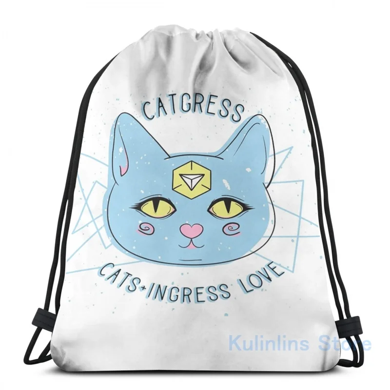 Рюкзак мужской женский с забавным графическим принтом изображением кошек и