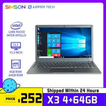 Notebook Window 10 Jumper EZbook X3 13.3 inch 1080P IPS Display Apollo Lake Intel N3350 4GB 64GB eMMC Microsofe Office