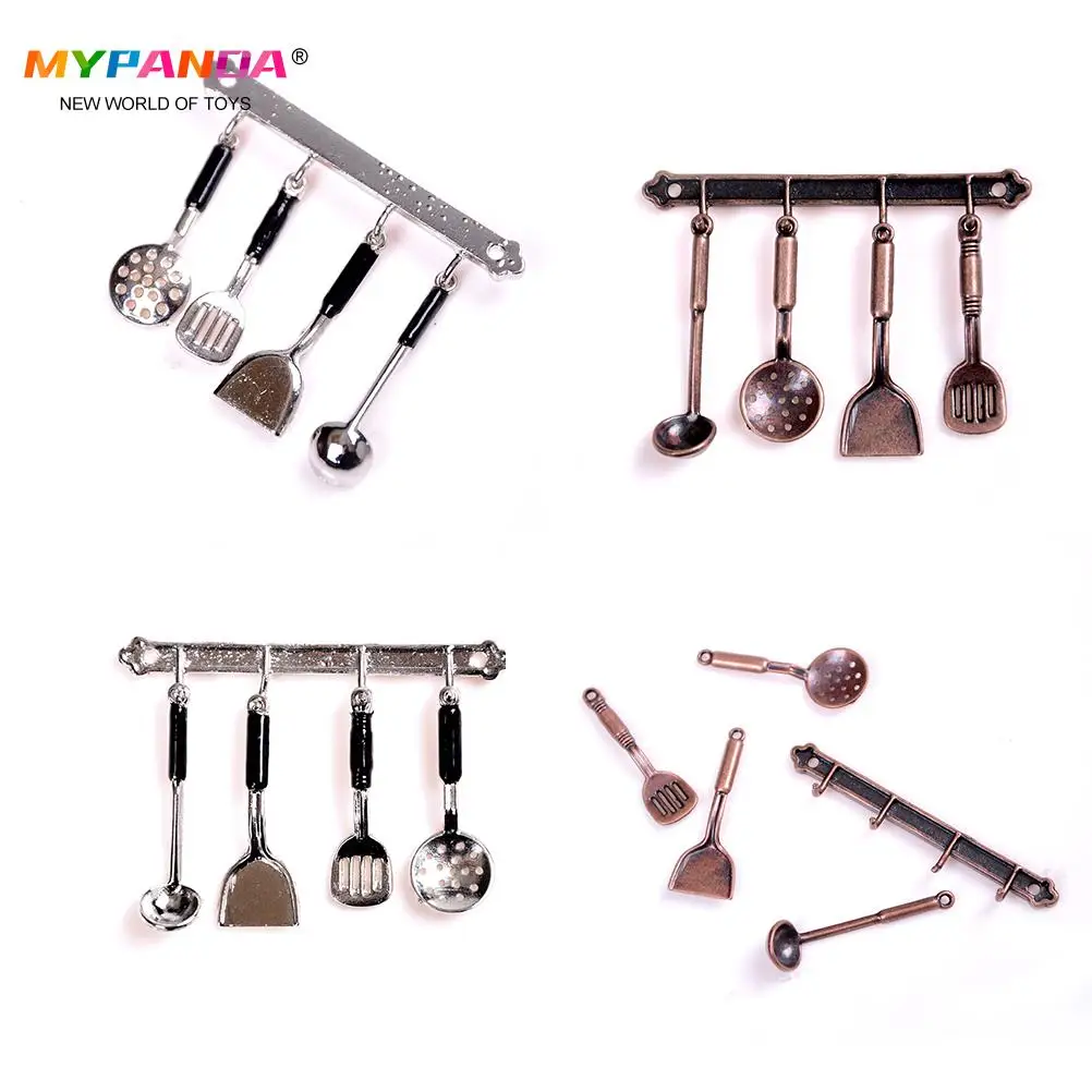

1set 1/12 Scale Dollhouse Miniature Metal Frypan Frying Pans Cooking Pot Cookware Kitchen Accessories