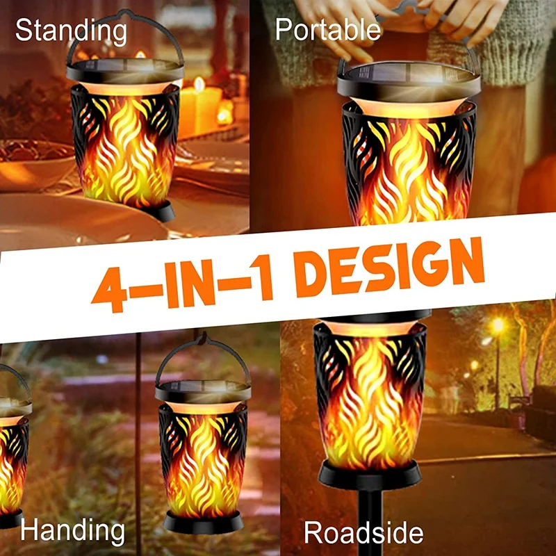 

1Pcs Solar Lights Outdoor LED Waterproof Flickering Flames Torch Lights Outdoor Solar Spotlights Landscape Decoration