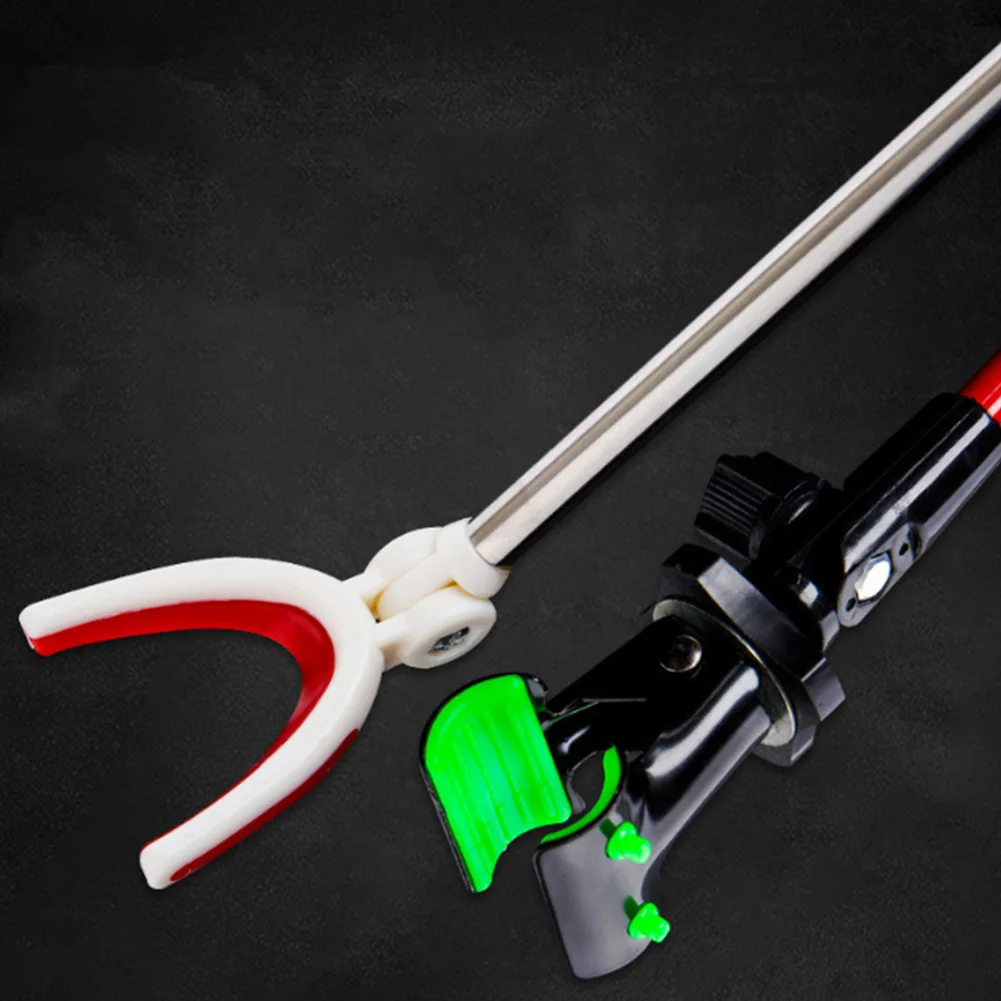 Telescopic Simple Back Stretch Pole Bracket Gadget Stand Accessories Fishing Rod Holder Angler Hand Rotating Carbon | Спорт и
