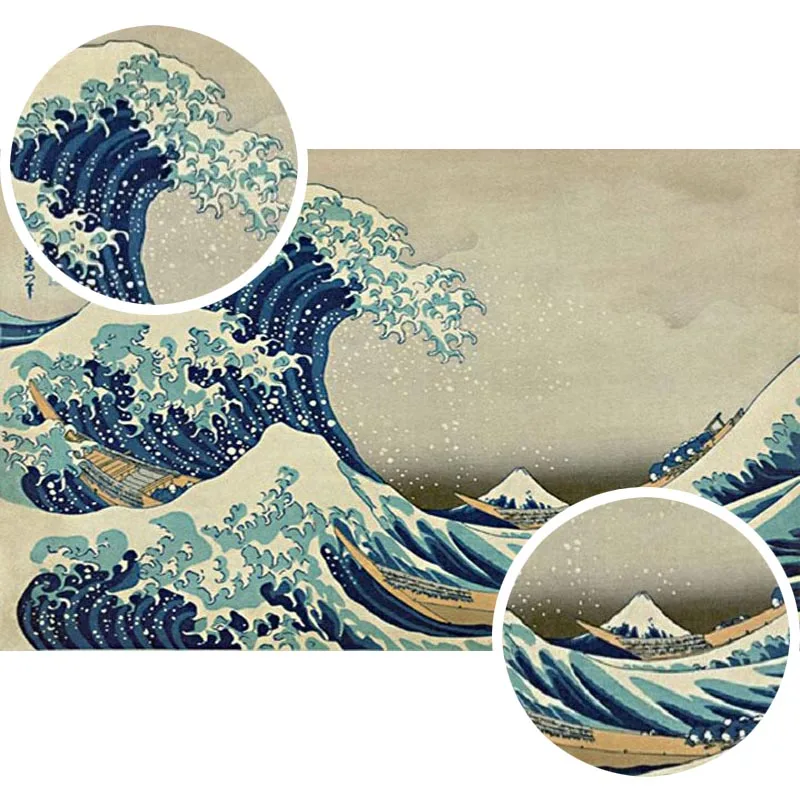 

Japanese Famous Painting Kanagawa Surfing 2000-Piece Wooden Puzzle Imported Wood Adult Puzzle Decoration Gift