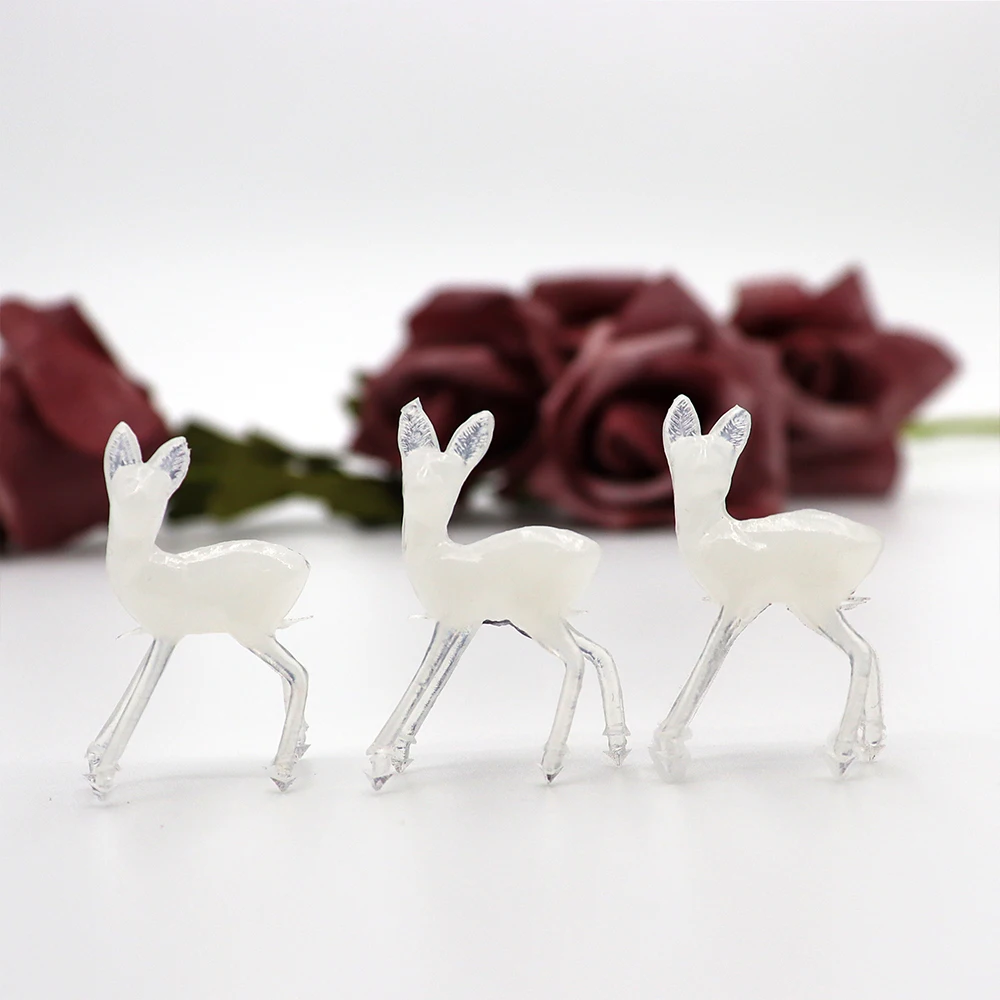 Искусственная мини-кукла-олень модель сада пластиковые поделки статуя семейное