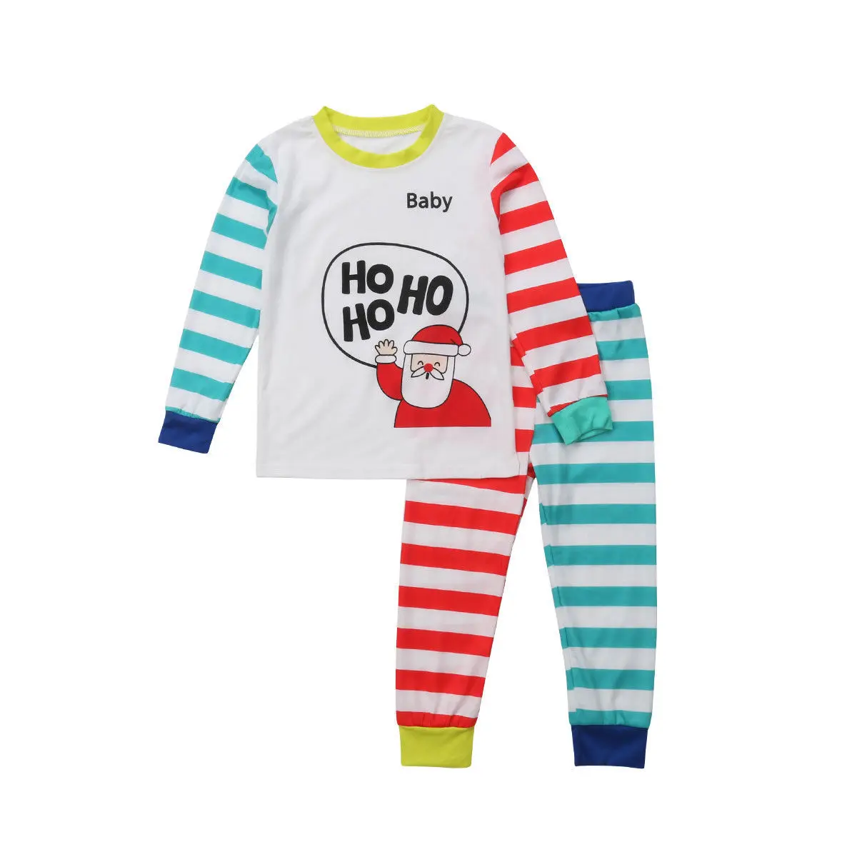 Рождественские пижамы семейные вечерние костюмы футболка с длинными рукавами и