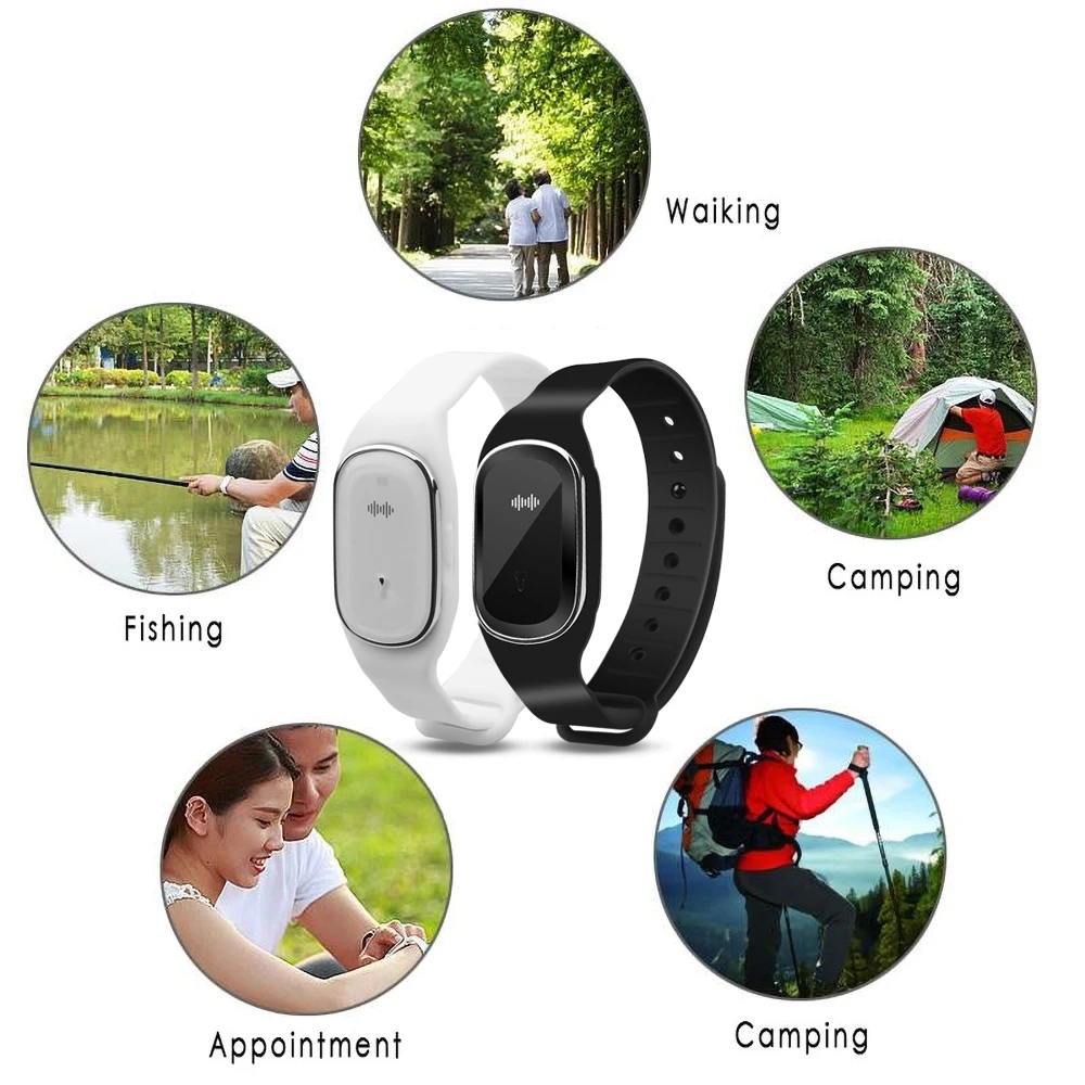 Браслет с ультразвуковым репеллентом от комаров для детей и взрослых кемпинга на