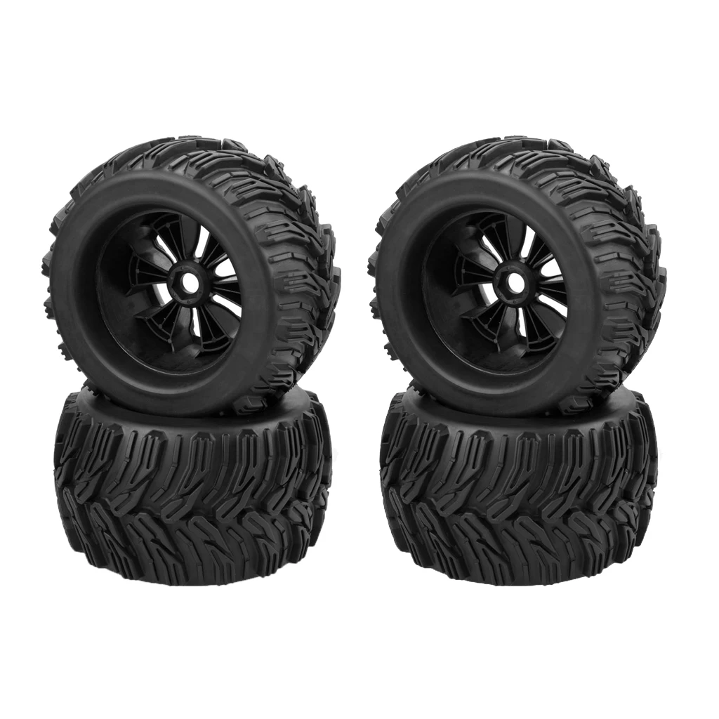 

RC Car Tires Tyre and Wheels Black for HSP HPI 1/8 Scale Car
