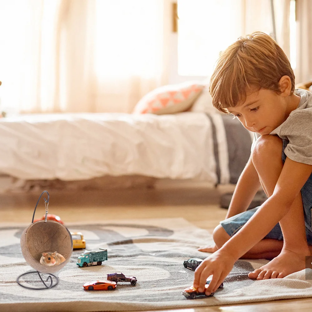 

1pc Hamster Hamster Coconut Shell Nest Hamster Hanging House Animals Nest